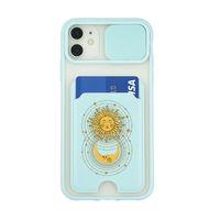 iPhone 11 Uyumlu Moon and Sun Desenli Kamera Korumalı ve Kartlıklı Telefon Kılıfı