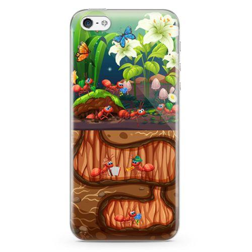 Apple iPhone 5 Kılıf Karınca Yuvası Arka Kapak Koruma Desenli Full Koruyucu
