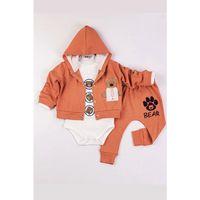 Bear Nakışlı Kapişonlu Erkek Bebek Takım