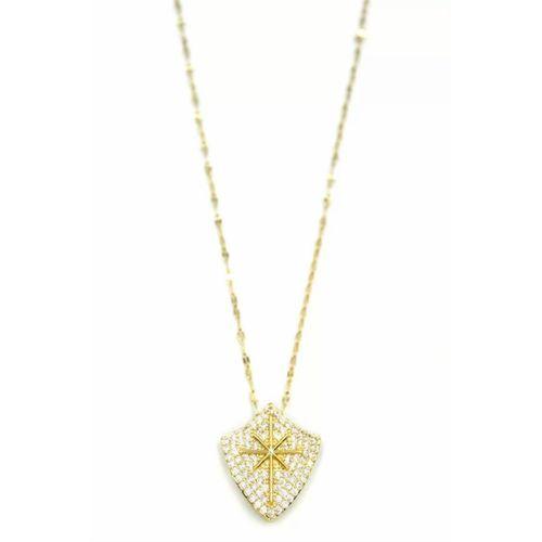 Taşlı Kutup Yıldızı Kolye - Altın