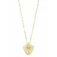 Taşlı Kutup Yıldızı Kolye - Altın