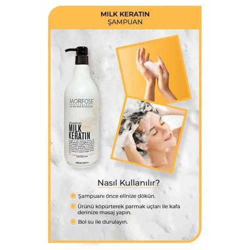 Milk Keratin Şampuan 1000 ML - Besleyici Koruyucu Etki