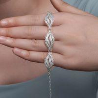 Gümüş Zarif Yaprak Telkari Kadın Bileklik