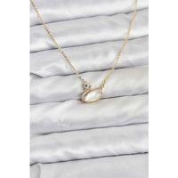 Pirinç Gold Renk Kuğu Model Kadın Kolye