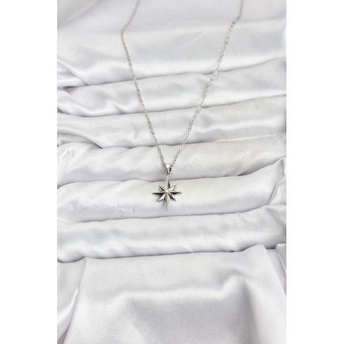 316L Çelik Zincir Gümüş Renk Kutup Yıldızı Model Kadın Kolye