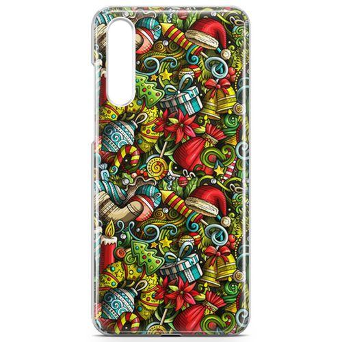 Huawei P20 Pro Kılıf Mery Christmas Doodle Arka Kapak Koruma Desenli Full Koruyucu