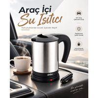 Otomobil İçin 12v Çakmak Soketli Paslanmaz Çelik Taşınabilir Su Isıtıcı Seyahat Kettle