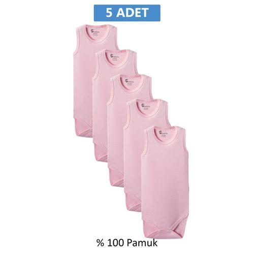 Pembe Askılı Body Zıbın 7-12 YAŞ Çocuklar İçin (5 ADET) Alttan Çıtçıtlı Özel Gereksinimli