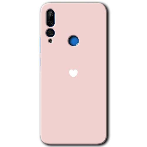 Huawei Y9 Prime 2019 Kılıf Baskılı Kapak - Sade Kalp +Tam Ekran Koruyucu