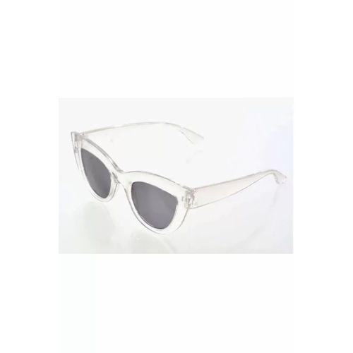 Şeffaf Beyaz Çerçeve Cat Eye Kadın Güneş Gözlüğü - Moda Gözlük