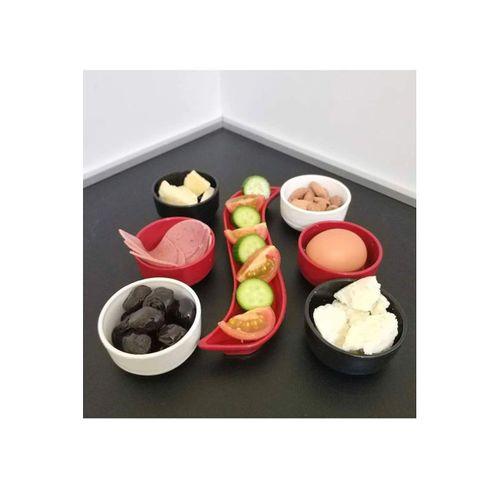 7 Parça Kahvaltı Seti Sosluk İftariyelik Çerezlik Kırılmaz Melamin Çap 7 cm