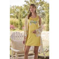 Çiçek Ve Yaprak Desenli Ve Baskılı "you Are Beautiful" Sabahlık Takımı