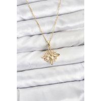 316L Çelik Zincir Gold Renk Sonsuzluk Model Zirkon Taşlı Kadın Kolye