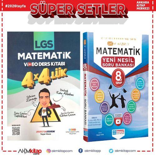 Etkili Matematik 8. Sınıf LGS Matematik 4 x 4 lük Video Ders Kitabı ve Evrensel Yeni Nesil Soru Bankası Seti 2 Kitap
