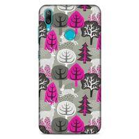 Huawei Y7 2019 Kılıf Snowix (31) TPU Kılıf Fuşya Gri