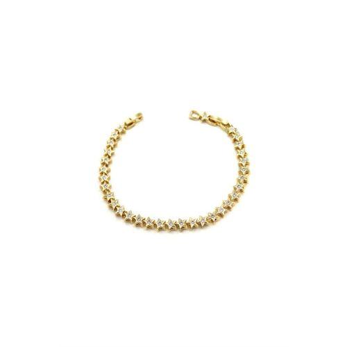 Taşlı Yıldız VİP Bileklik - Altın