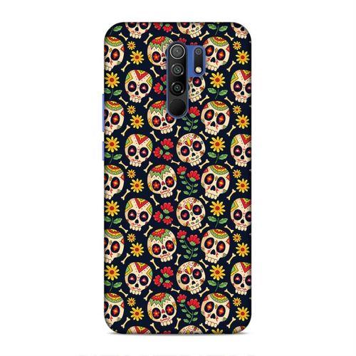 Xiaomi Redmi 9 Kılıf Skeleton Cicek Arka Kapak Silikon Koruma Full Koruyucu