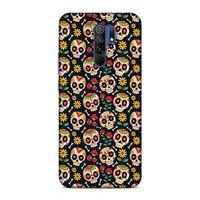 Xiaomi Redmi 9 Kılıf Skeleton Cicek Arka Kapak Silikon Koruma Full Koruyucu