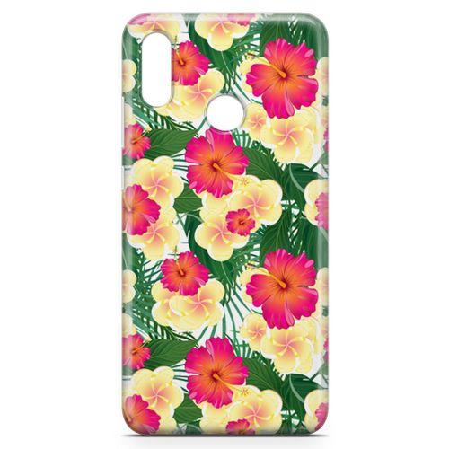 Huawei Y7 2019 Kılıf Kanada Çiçekleri Arka Kapak Koruma Desenli Full Koruyucu