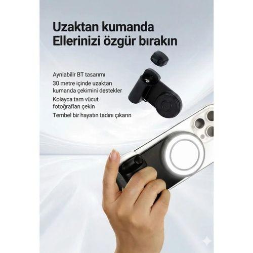 Bluetooth Manyetik Telefon Yapıştırma Kavrama Halka Dolgu Işığı İle Magsafe Selfie Klips