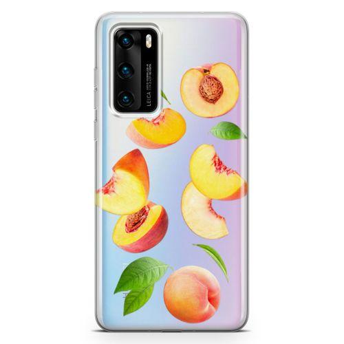 Huawei P40 Kılıf Şeftali Suyu Arka Kapak Koruma Desenli Full Koruyucu