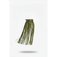 Haki Etek Uzun Püsküllü Suni Deri Etek - Brf1090