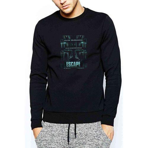 Escope Stallone Baskılı Siyah Erkek Sweatshirt