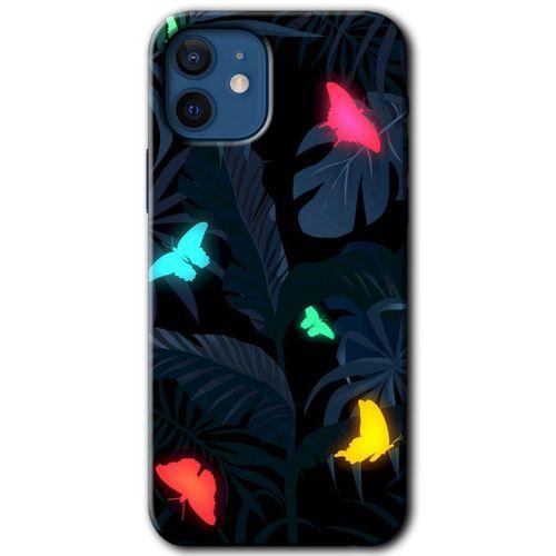 iPhone 12 Kılıf Baskılı Kapak - Lighter Butterfly +Tam Ekran Koruyucu