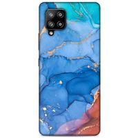 Samsung Galaxy A42 Uyumlu Kılıf Mavi Delisi (10) Full Koruma Kılıfı Mermer