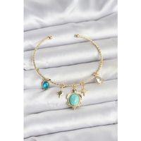 Caretta Caretta Charmlı Gold Renk Kadın Bileklik