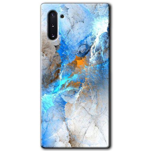 Galaxy Note 10 Kılıf HD Desen Baskılı Arka Kapak - Mavi Buzul + Kırılmaz Cam