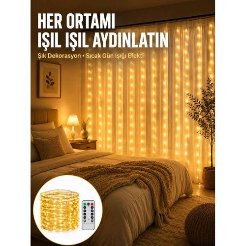 Dekoratif Perde Peri Led Günışığı Renk 8 Fonksiyonlu Işık Yeni Nesil