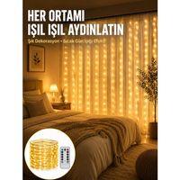 Dekoratif Perde Peri Led Günışığı Renk 8 Fonksiyonlu Işık Yeni Nesil