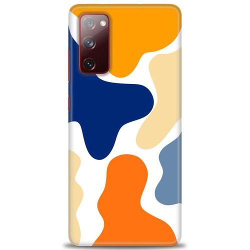 Samsung Galaxy S20 FE Kılıf HD Baskılı Kılıf - Turuncu Lekeler + Tam Ekran Koruyucu
