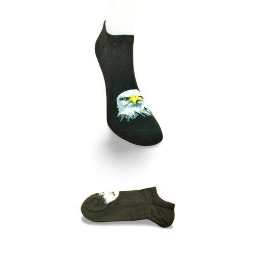 Siyah Beyaz Kartal Desenli Sportif Unisex Kısa Bilek Çorap Yazlık 1 Çift