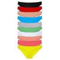 10 Adet Süper Eko Set Likralı Kadın Slip Külot Çok Renkli