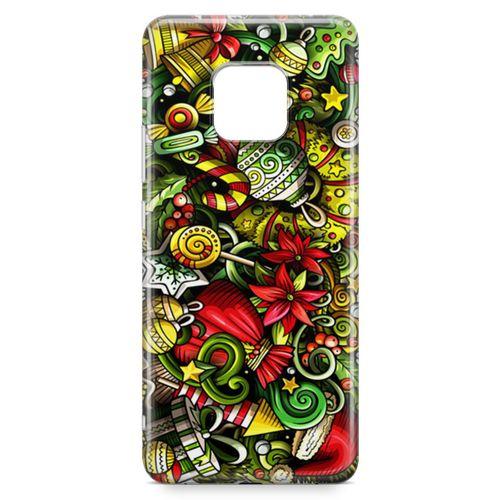 Huawei Mate 20 Pro Kılıf Ev Süsleri Doodle Arka Kapak Koruma Desenli Full Koruyucu