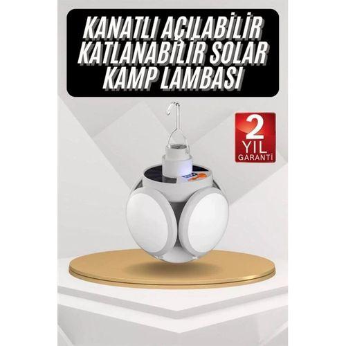 Kamp Lambası Güneş Enerjili Solar 5 Kanatlı Katlanır Lamba Karavan