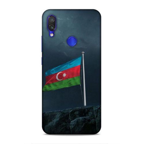 Xiaomi Redmi Note 7 Uyumlu Kılıf Azarbaijan (27) Tasarımlı Kılıf Mavi Beyaz