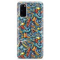 Samsung Galaxy S20 Kılıf Deniz Sporları Doodle Arka Kapak Koruma Desenli Full Koruyucu