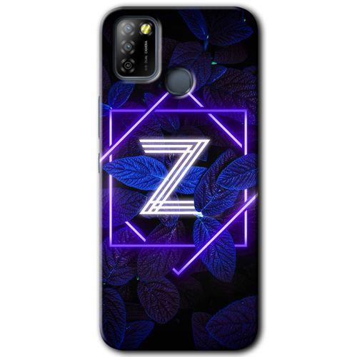 İnfinix Smart 5 Kılıf HD Desen Baskılı Arka Kapak - Dark Neon Yaprak Z Harfi