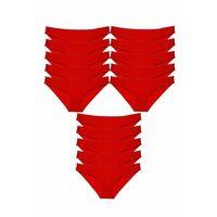 15 adet Süper Eko Set Likralı Kadın Slip Külot Kırmızı