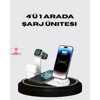 Apple Uyumlu Kablosuz Şarj İstasyonu 4 Cihaz Destekli Ve Hızlı Şarjlı