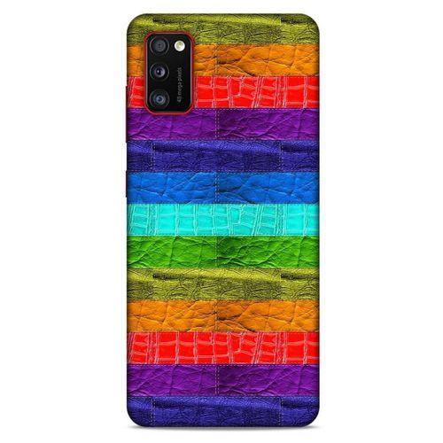 Samsung Galaxy A41 Kılıf Patchwork (38) Neo Hybrid Kılıf Yeşil Kırmızı Mor