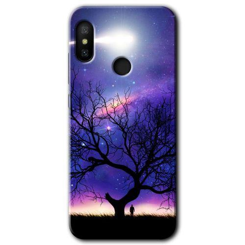 Xiaomi Mi Max 3 HD Baskılı Kılıf + 9D Tam Ekran Koruyucu - Uzay Silüet