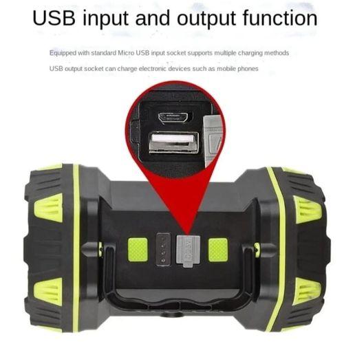 F-262 Yeni Güçlü Çift Taraflı Taşınabilir Spot Ve Işıldak Usb Powerbank Şarjlı Fener