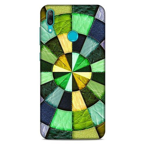 Huawei Y7 2019 Kılıf Patchwork (36) Glitter Kılıf Yeşil Tonları