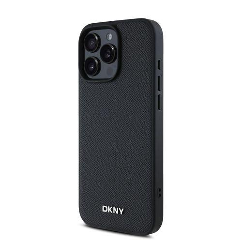 Apple iPhone 16 Pro Kılıf DKNY Orjinal Lisanslı M-safe Şarj Özellikli Metal Logolu PU Deri Grained Kapak
