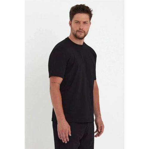 Erkek 24/1 Düz A Kalite Oversize T-shirt - Siyah