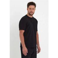 Erkek 24/1 Düz A Kalite Oversize T-shirt - Siyah